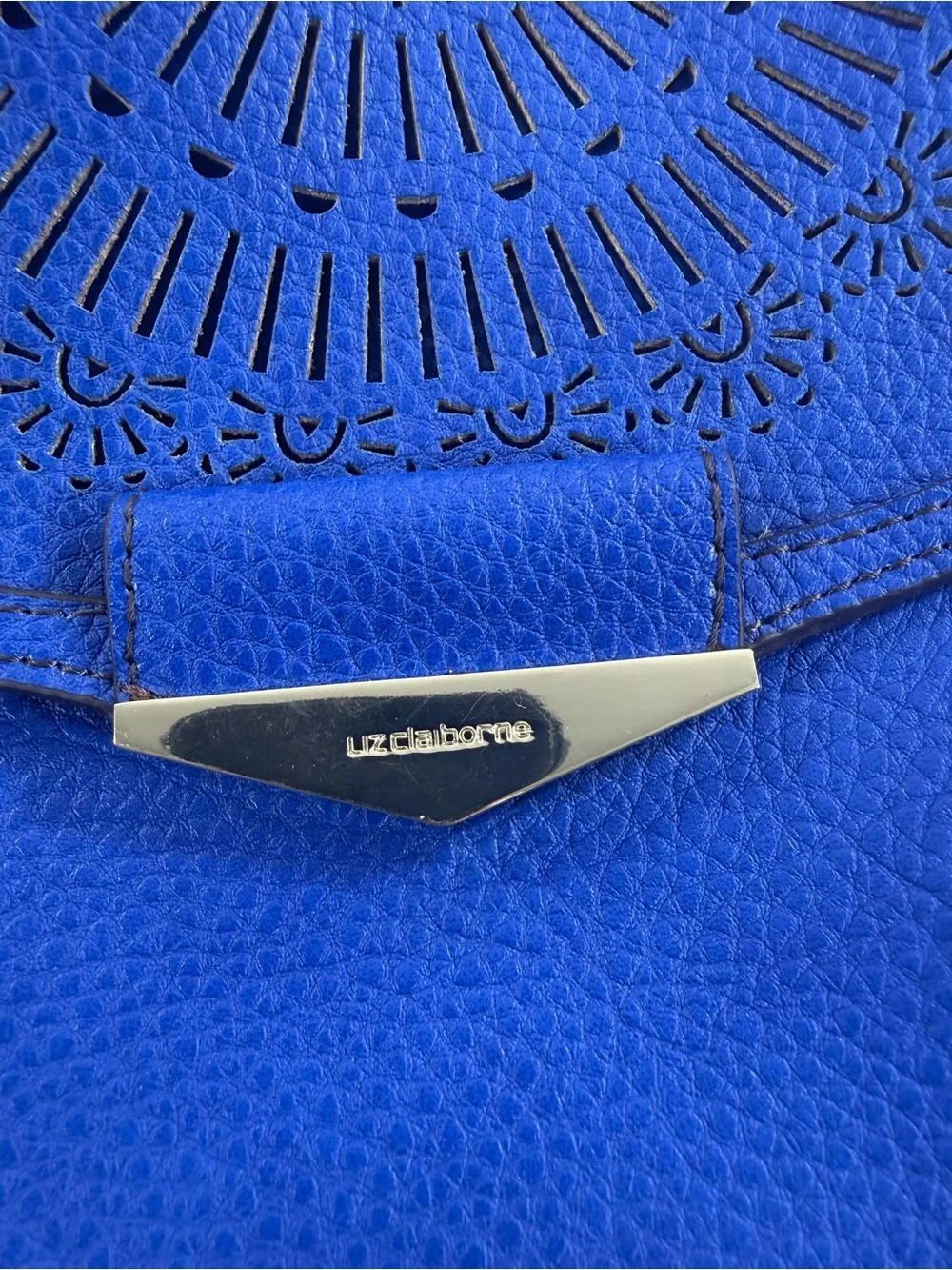 Liz Claiborne Royal Blue Laser-Cut Saddle Crossbody‎